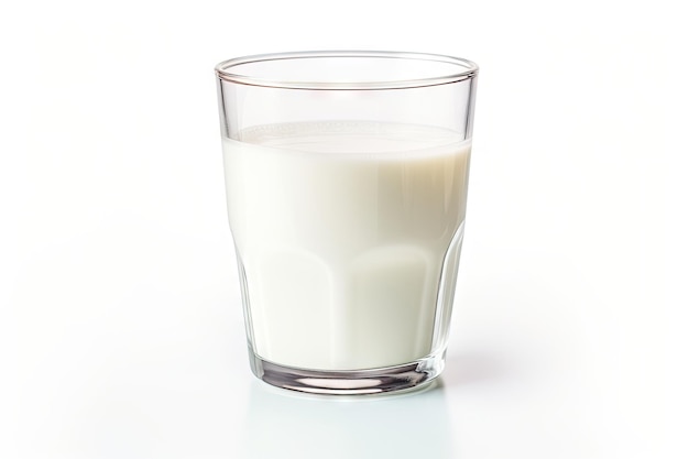 Izolowana szklanka mleka na białym tle