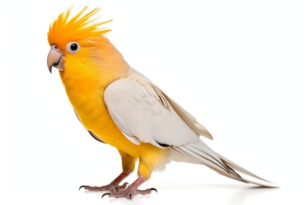 Izolowane Bird Cockatiel na białym tle Generatywne AI