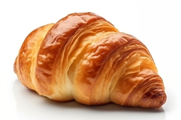 Izolowane Croissant na białym tle Generatywne AI