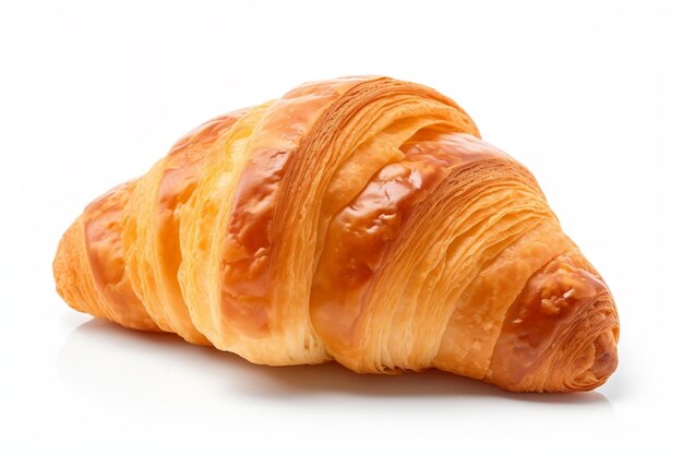 Izolowane Croissant na białym tle Generatywne AI