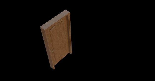 Izolowane drzwi ilustracja renderowania 3d