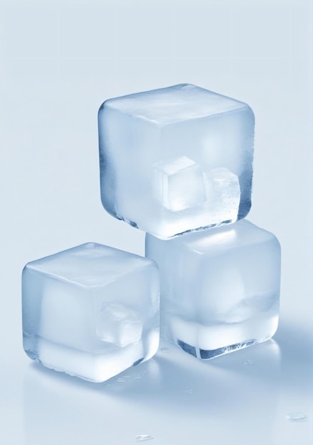 Izolowane kostki lodu na białym tle