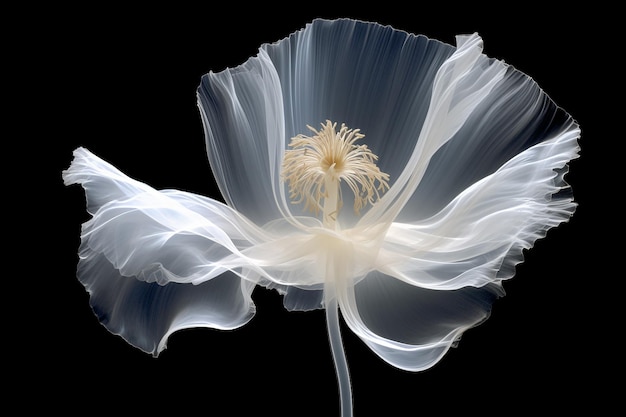 Izolowane promieniowanie rentgenowskie białego kwiatu - płatka maku