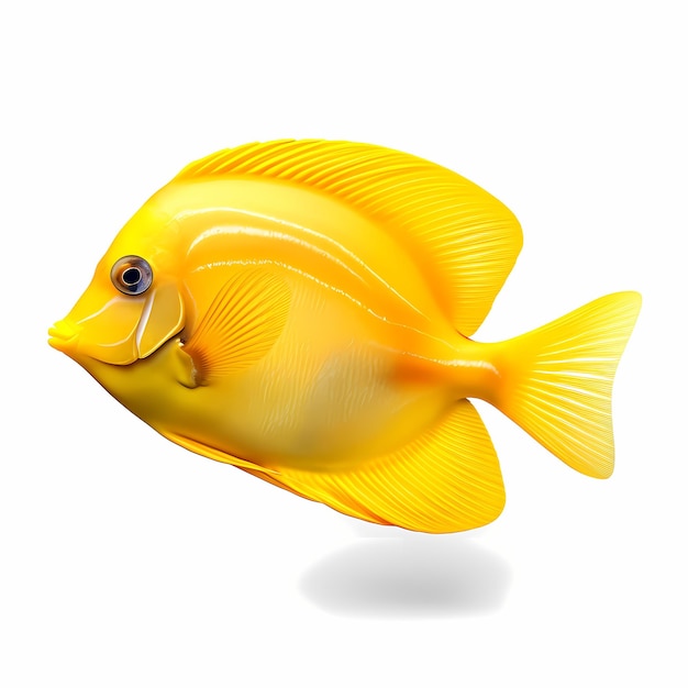 Izolowane żółte ryby Tang na przezroczystym wycięciu tła
