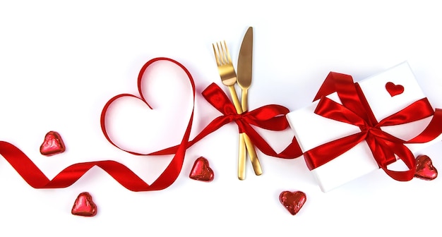 Izolowanie tła z serca romantyczna kolacja Walentynki Selektywna ostrość