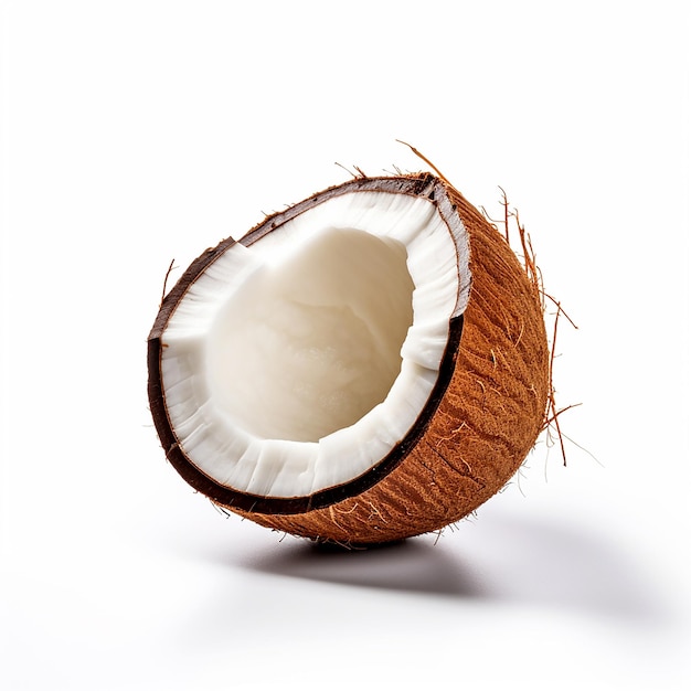 Izolowany kokos na białym tle Premium AI Generative Art