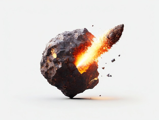 Zdjęcie izolowany meteor na białym tle