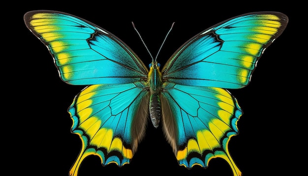 Izolowany widok z boku pięknego motyla