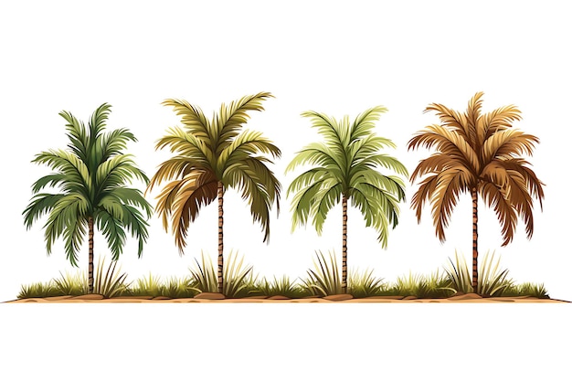 Izolowany z palmy ogrodzenie linia z poziomym tropikalnym zielonym i S na białym BG Header Footer