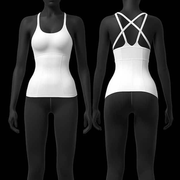 Zdjęcie izolowany z zip front seamless wire free sports bra and thong set front 3d design concept ideas