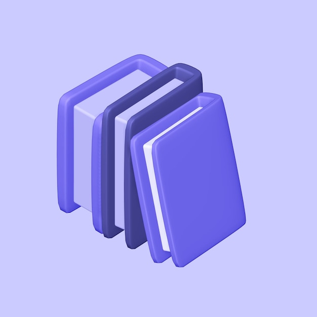Izometryczne ikona z kolorowymi książkami na niebieskim tle ilustracji wektorowych