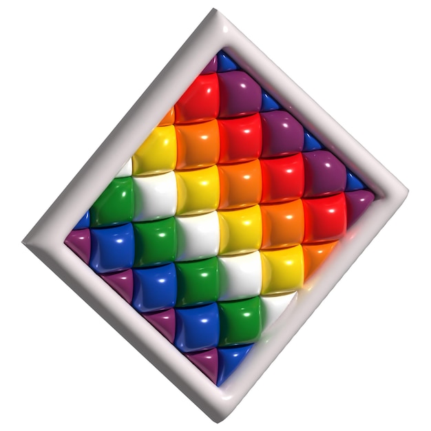 Zdjęcie izometryczny rhombus whipala bandera 3d