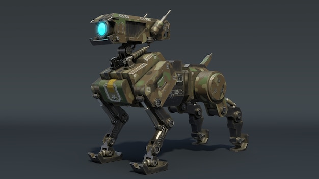 Izometryczny Robot pies. 3d rendering