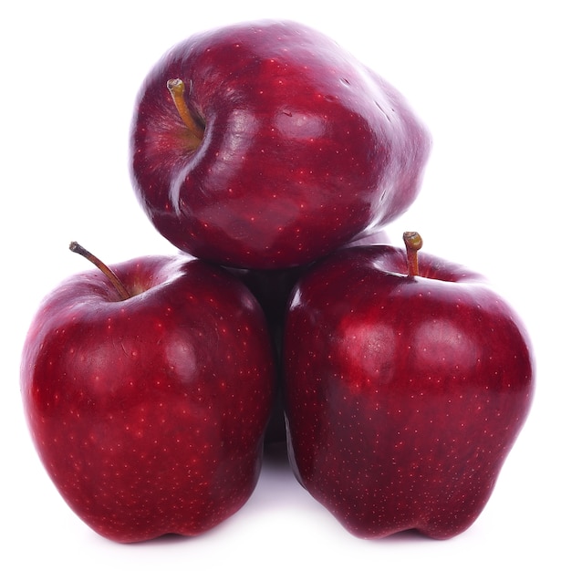 Jabłczany owocowy zbliżenie odizolowywający na białym tle