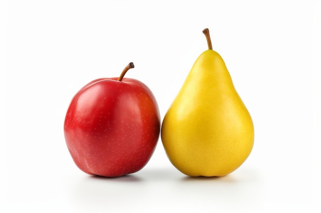 Jabłko i gruszka na białym tle na białym lub przezroczystym tle PNG przezroczyste