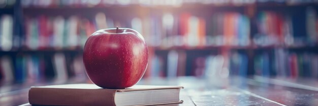 jabłko i książka na stole z książką zatytułowaną jabłko