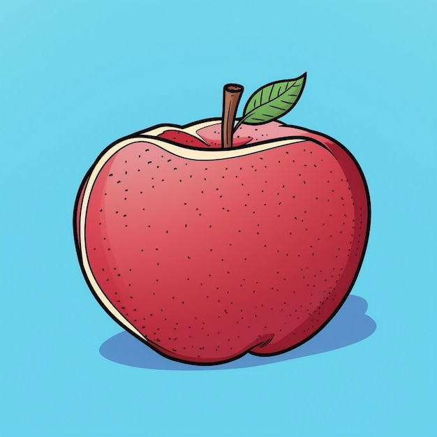 jabłko z liściem, na którym jest napisane "jabłko".