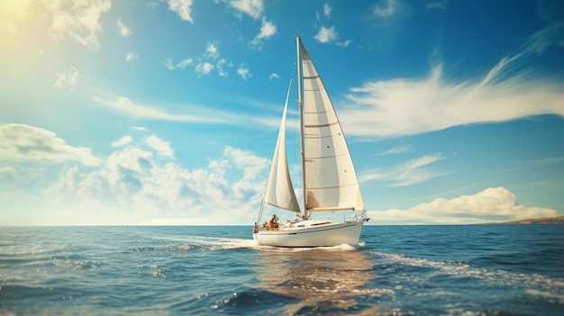 Jacht na morzu w słoneczny dzień