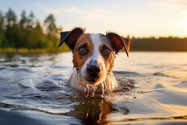 Jack Russel w wodzie