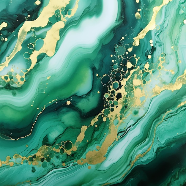 Jadeitowe zielone, ręcznie malowane tło z atramentem alkoholowym