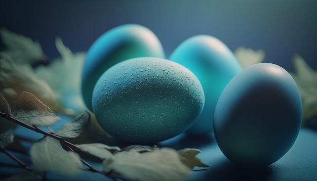 Jaja wielkanocne jasnoniebieskie fotorealistyczne