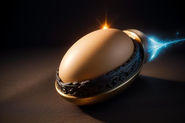 Jajka w szklanej kuli na biurku pod naturalnym światłem zbliżenie kreatywne tło tapety