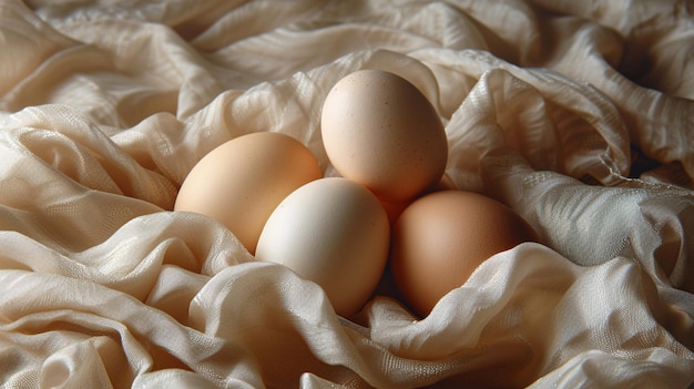 Jajko i tkanina w kompozycji martwej natury