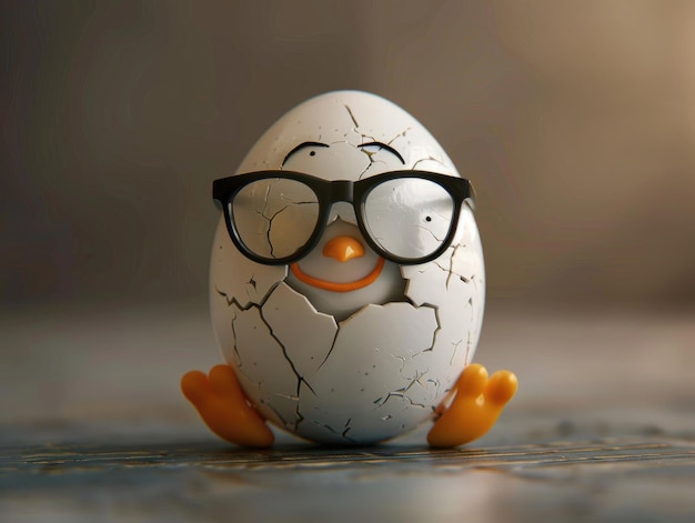 Zdjęcie jajko noszące okulary