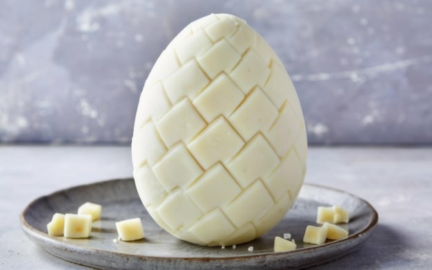 Jajko z białej czekolady Wielkanocna koncepcja kulturowa Czekoladowe jajka
