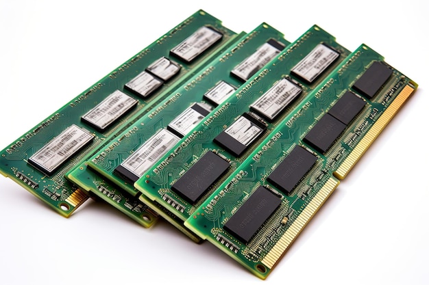 Jampacked Computer Memory Chips Moduły DDR RAM z układami scalonymi DRAM i elektroniką