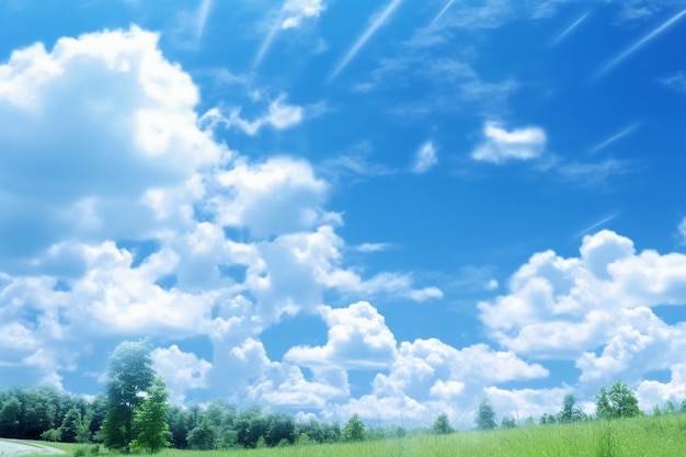 Japonia przesilenie letnie błękitne niebo czyste niebo AI generatywne