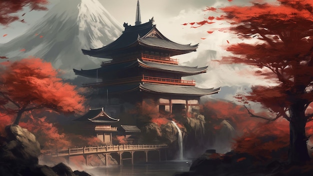 Japońska świątynia w górach