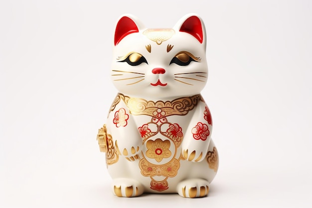 Zdjęcie japoński kot szczęśliwy maneki neko model 3d