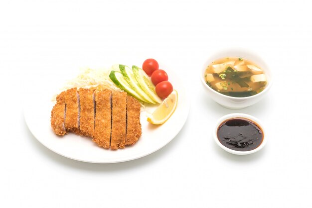 Japoński smażony w głębokim tłuszczu kotlet wieprzowy (zestaw tonkatsu)