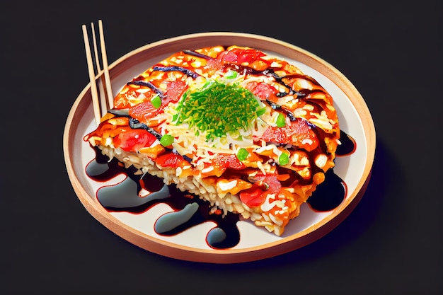 Japońskie jedzenie Okonomiyaki