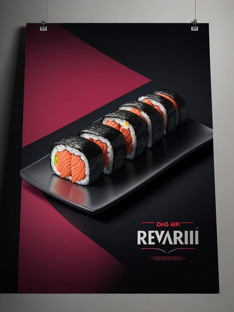 Zdjęcie japońskie jedzenie sushi maki ands z tuńczykiem, łososiem, krewetkami, krabami i awokado