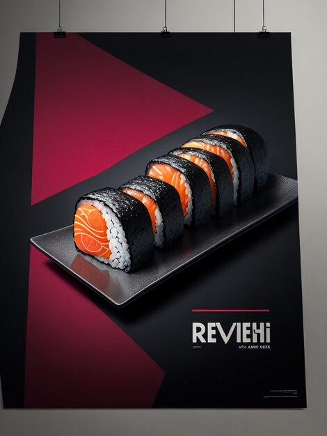 Zdjęcie japońskie jedzenie sushi maki ands z tuńczykiem, łososiem, krewetkami, krabami i awokado