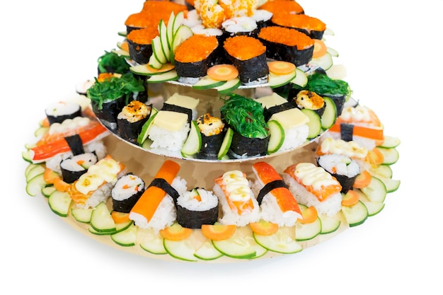 Japońskie sushi na stosy
