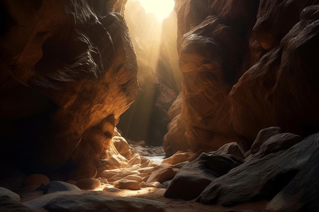 Jaskinia, w której świeci światło