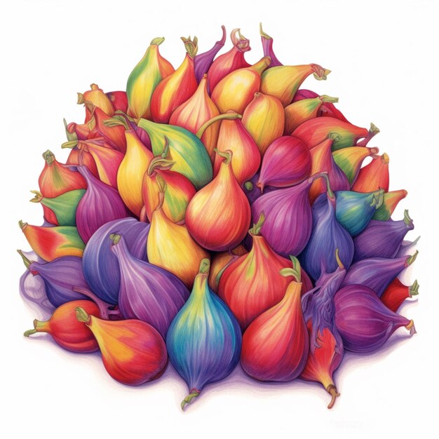 Zdjęcie jaskrawy obraz przedstawiający stos cebuli generatywnej ai