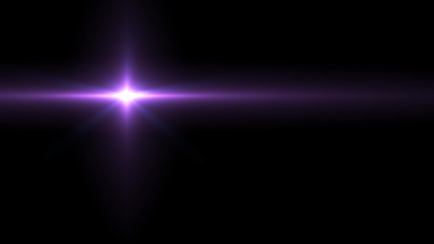 Zdjęcie jasna fioletowa gwiazda z promieniami i pasemkami