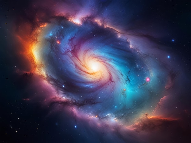 Jasna kolorowa galaktyka w astronomii głębokiej przestrzeni kosmicznej