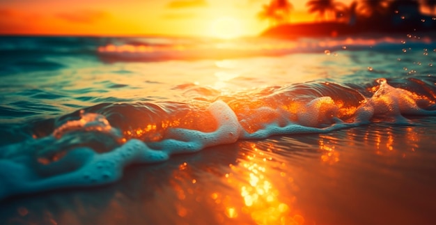 Jasna, słoneczna plaża wakacje koncepcja wakacji w turystyce morskiej AI wygenerowany obraz