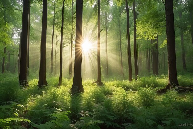 Jasne słońce w lesie