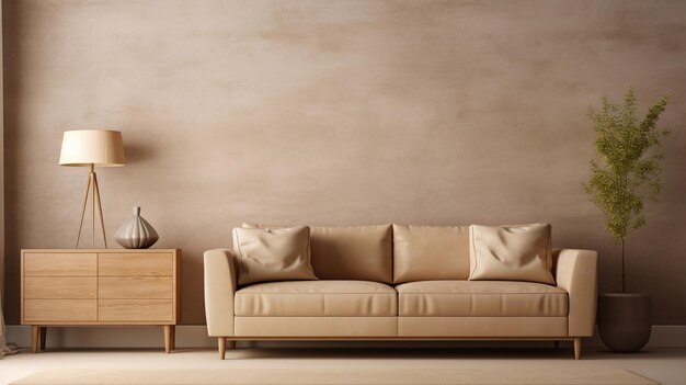 Zdjęcie jasne wnętrze nowoczesnej sofy z poduszkami