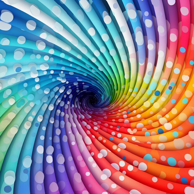 Zdjęcie jasno kolorowe kręgi o różnych kolorach są ułożone w spiralę generatywną ai