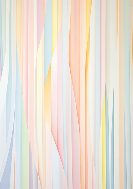 Zdjęcie jasno kolorowe strumienie papieru wiszące na ścianie pastelowe gradienty kolorów brzoza widoczne pociągi szczotki