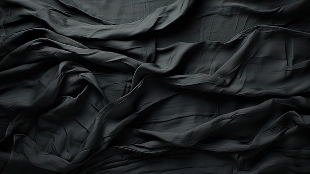 Zdjęcie jasno przezroczysty, ciemny kawałek tkaniny z jedwabiu chiffonowego, zmarszczonego materiału z fałdami