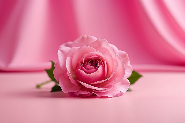 jasno różowe tło i szczegóły na brygdzie z ładnymi kwiatami