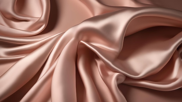 Jasnobrązowa jedwabna satyna Różowy beżowy kolor i luksusowe eleganckie tło do projektowania Generative Ai